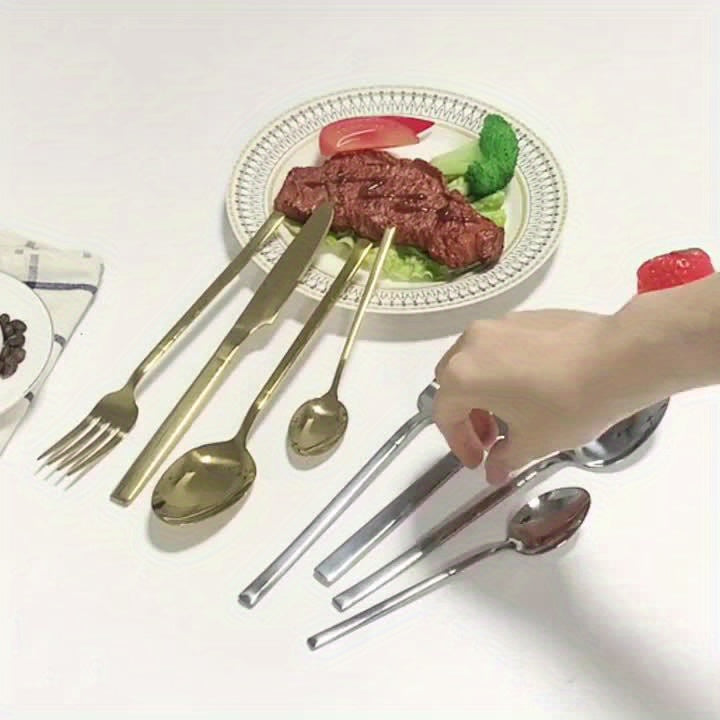 30pcs Silverware Set Service for 6, Premium Stainless Steel & Mirror Polished Flatware Set, Include Fork, Knife, Spoon, Suitable for Home, Kitchen, Restaurant, Durable and Corrosion Resistant, Dishwasher Safe