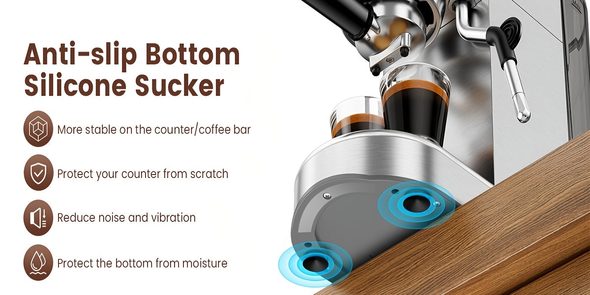 Coffee Machine, 20 Bar Espresso Machine with Milk Frother, Professional Compact EspressoMaker with Steam Milk Frother, Stainless Steel Coffee Machine with 34oz Removable WaterTank, for Cappuccino, Latte, Gift for Women Or Men