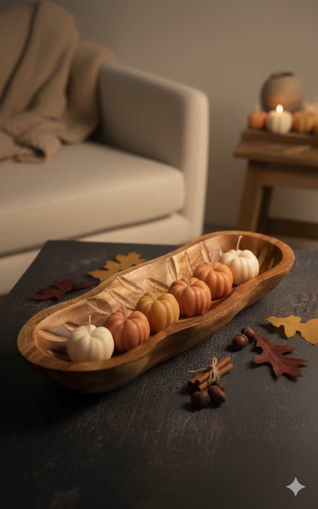 Autumn Pumpkin Candle - Handmade Soy Wax Fall Ambiance Gift-4