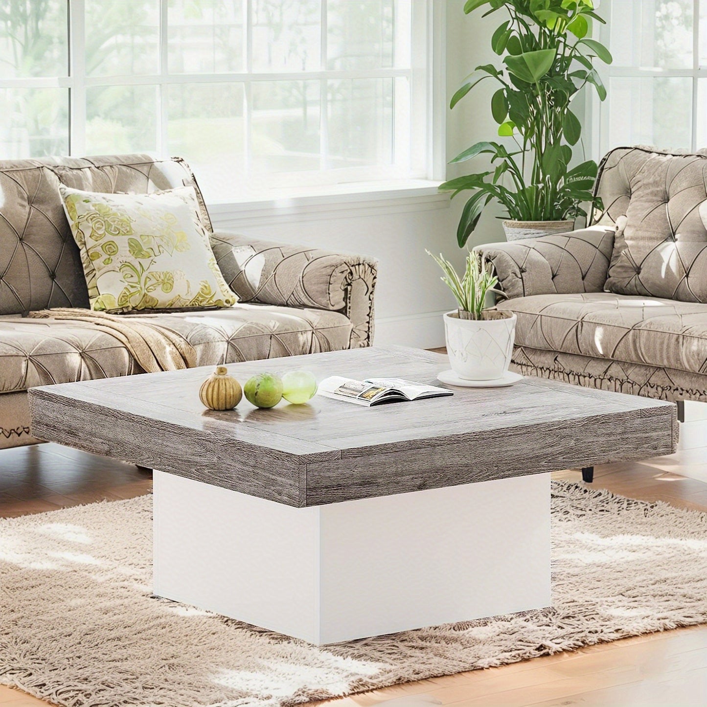 35” Wooden Center Coffee Table – Modern Living Room & Home Office Table