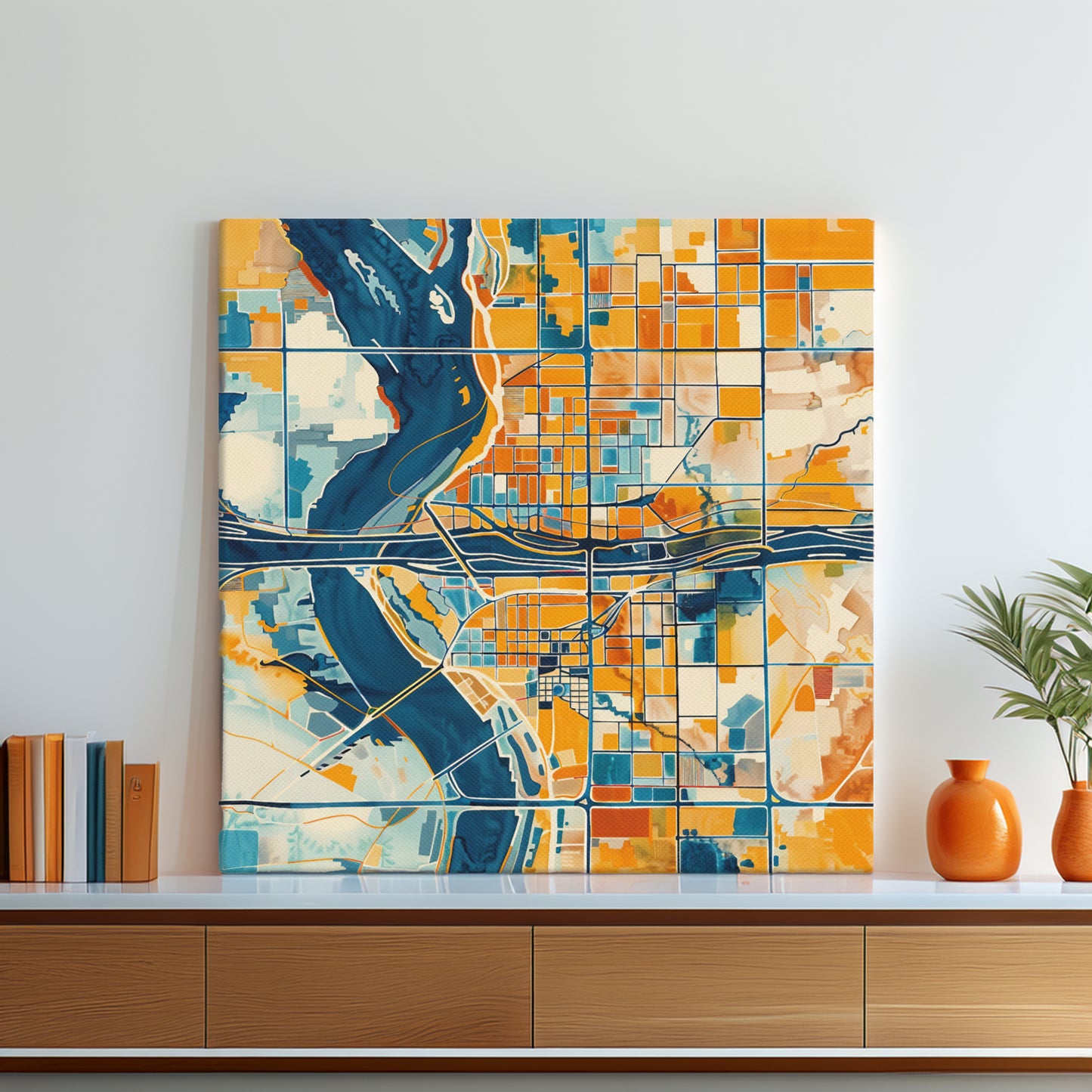 Abstract Phoenix City Map - Canvas