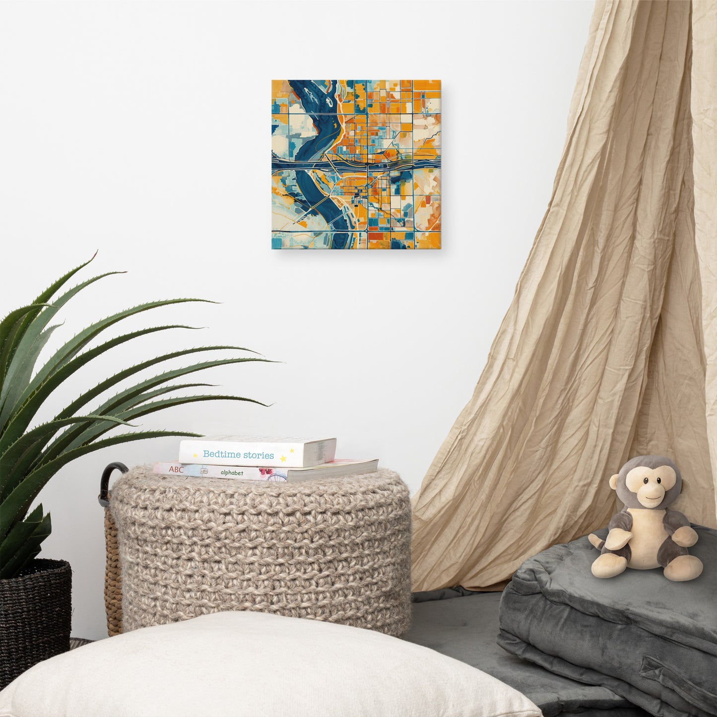 Abstract Phoenix City Map - Canvas