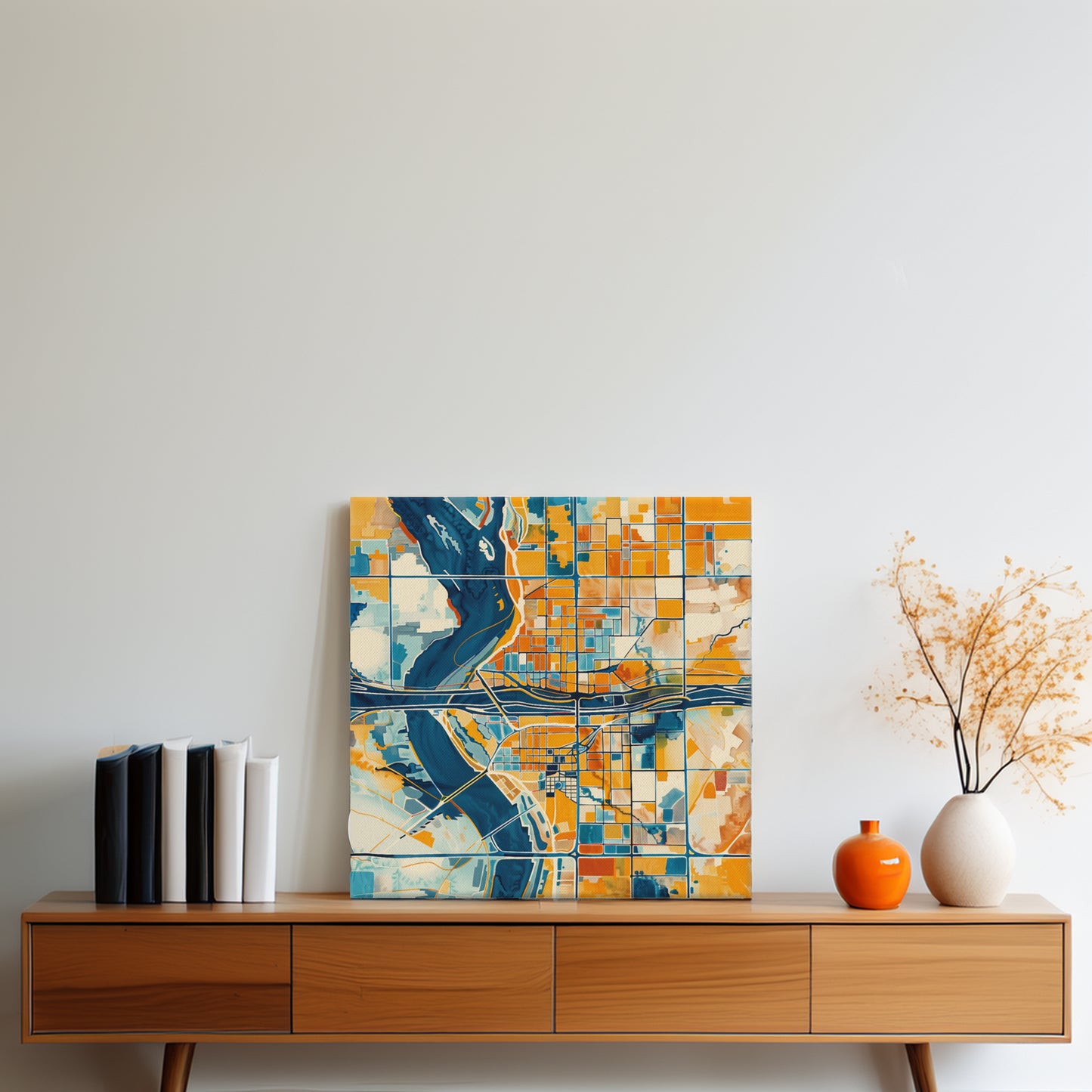 Abstract Phoenix City Map - Canvas