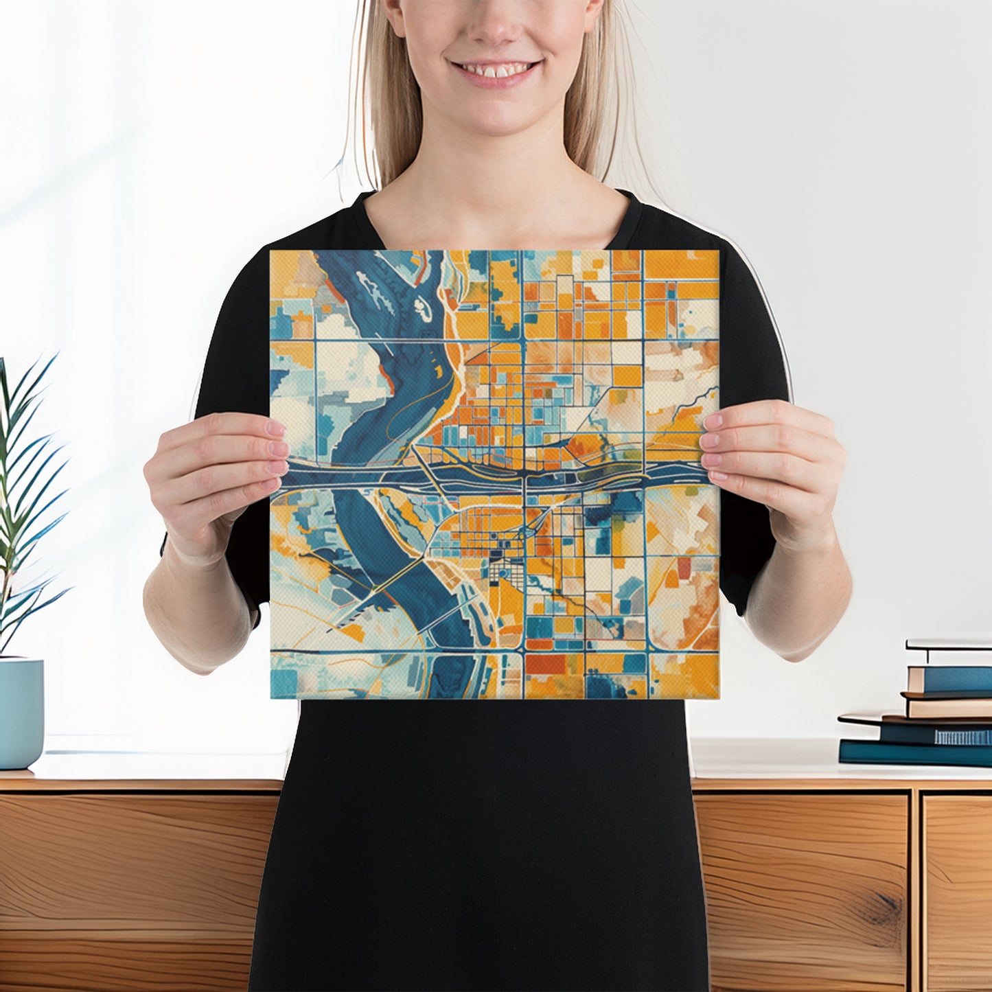 Abstract Phoenix City Map - Canvas