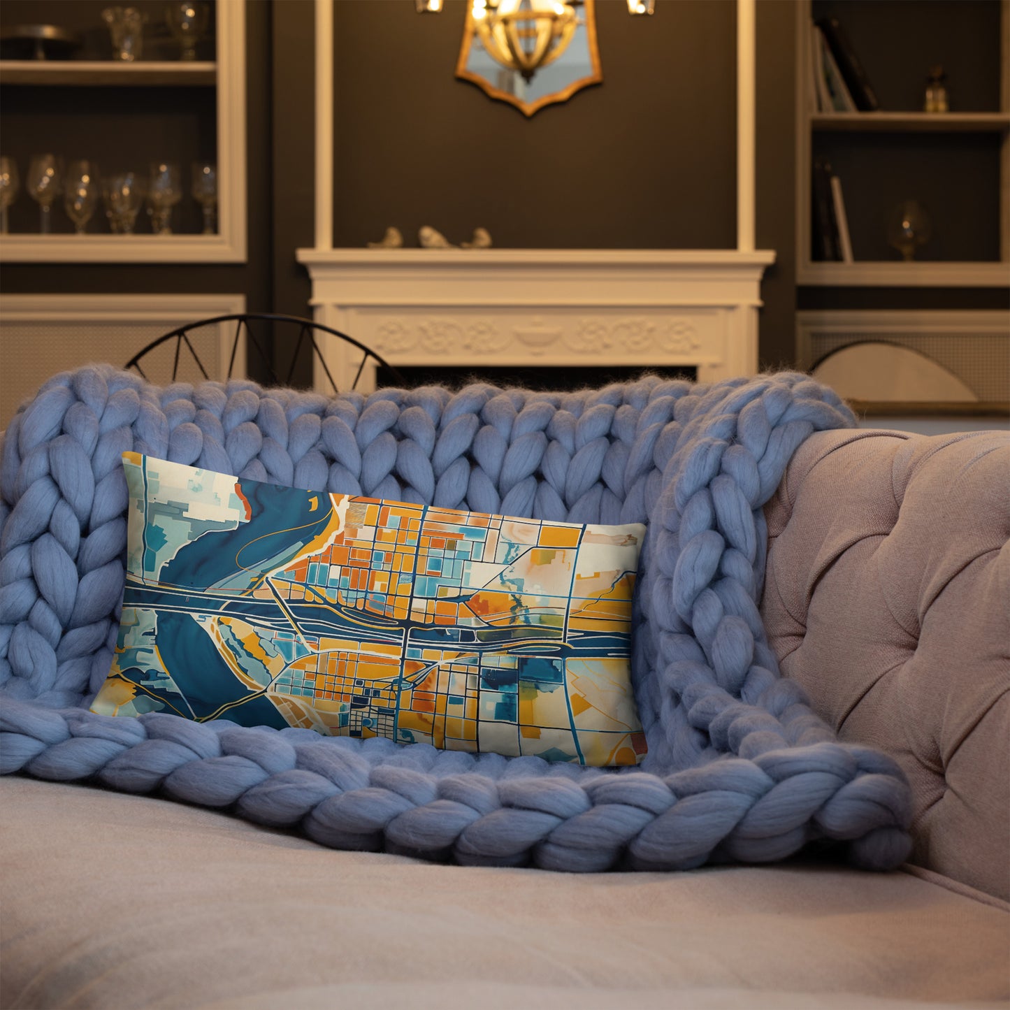 Abstract Phoenix City Map - Decorative Basic Pillow