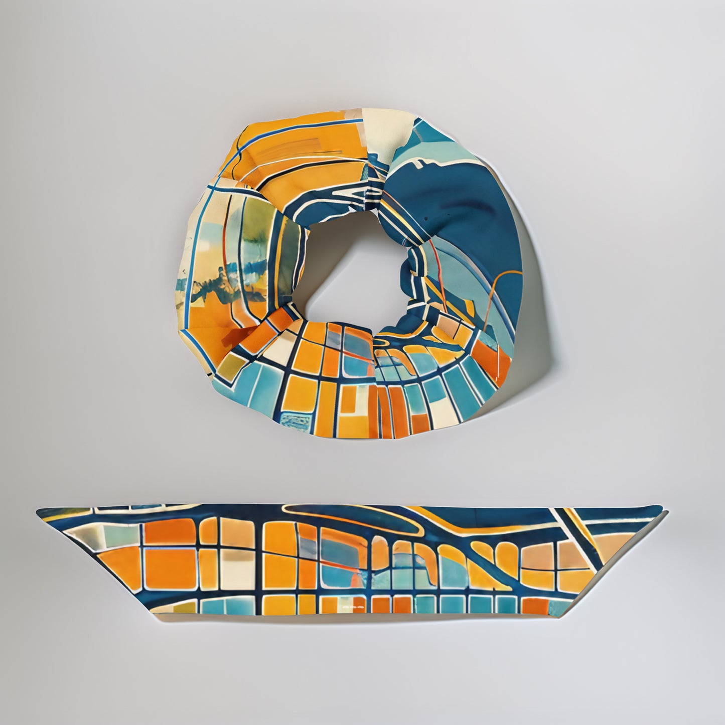 Abstract Phoenix City Map-Scrunchie