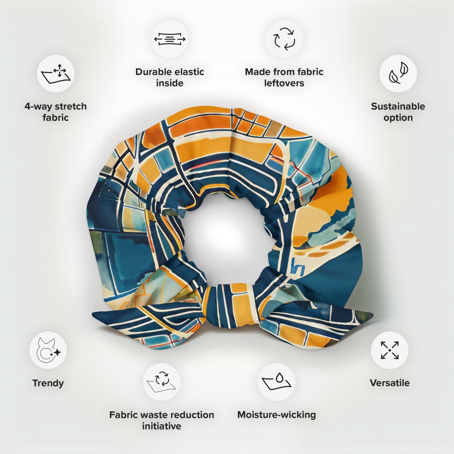 Abstract Phoenix City Map-Scrunchie