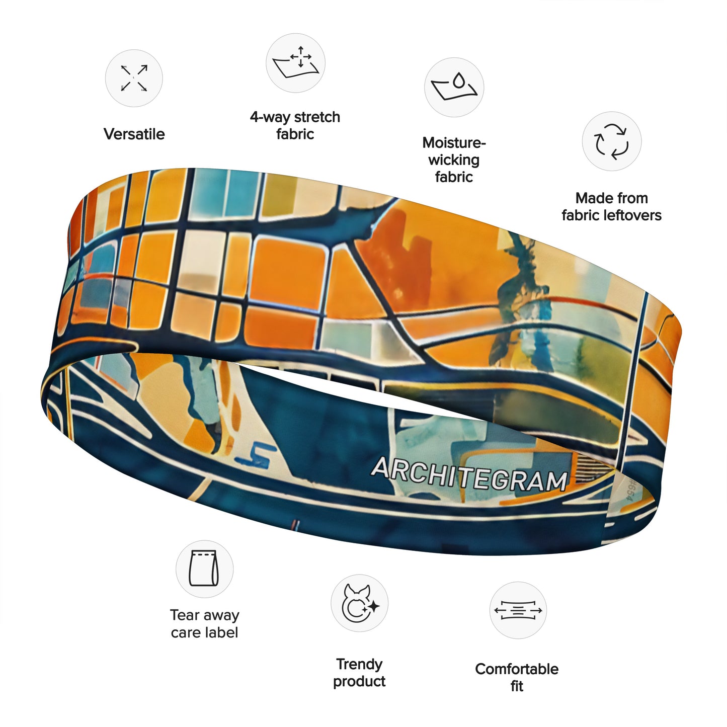 Abstract Phoenix City Map - Stylish Headband for Everyday Wear