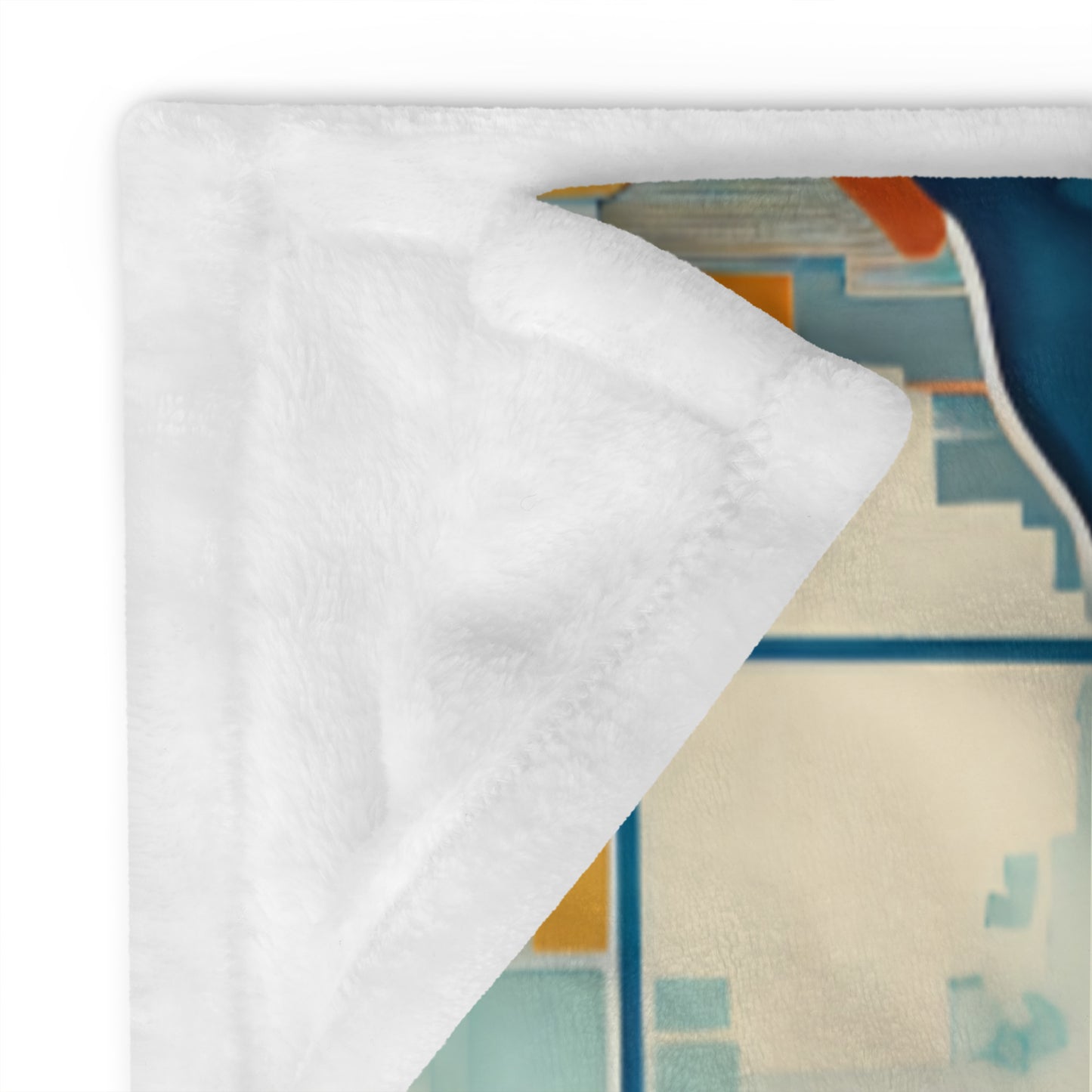 Close-up of the Abstract Phoenix City Map blanket showcasing its silky texture and urban brushstroke details.