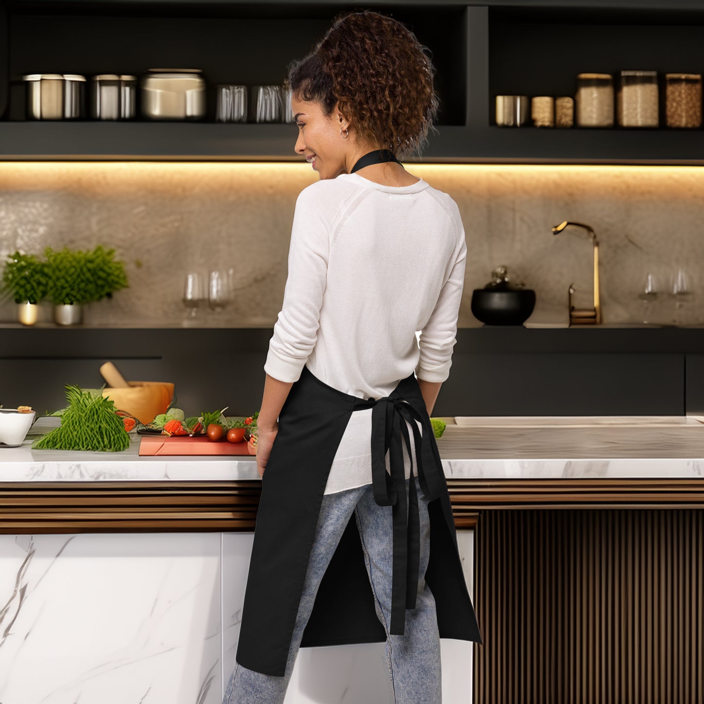 Evolvance Organic Cotton Apron - Abstract Architectural Design