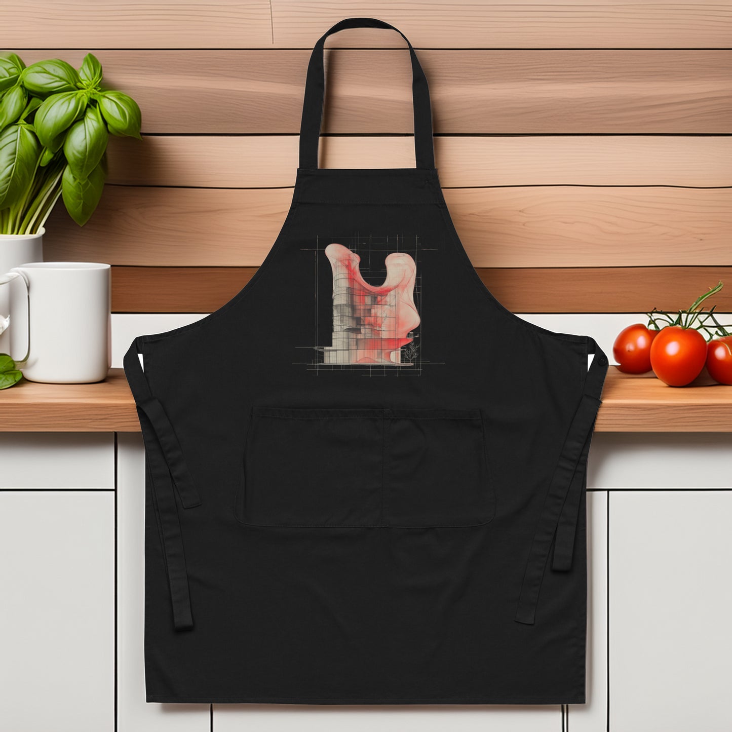 Evolvance Organic Cotton Apron - Abstract Architectural Design