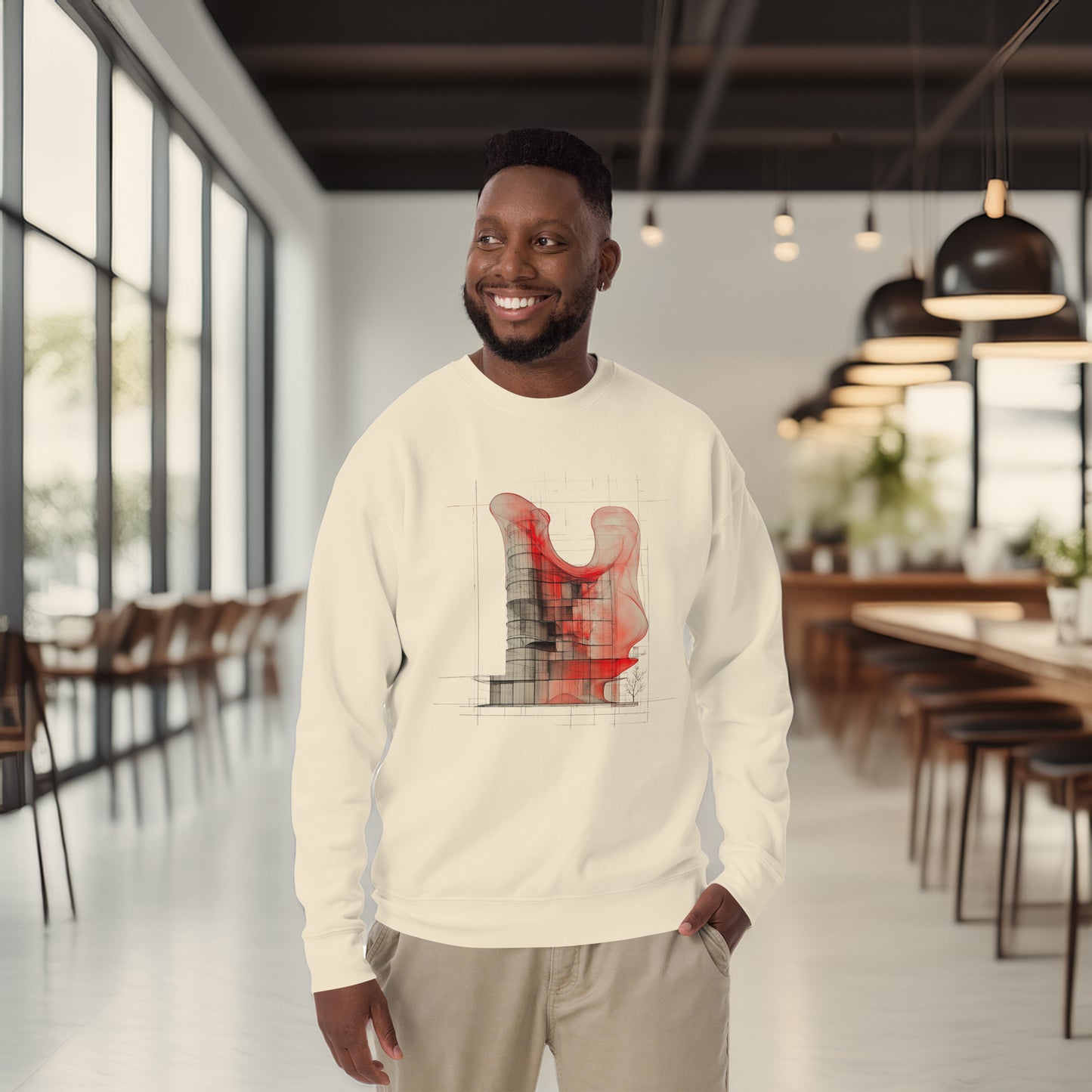 Evolvance Premium Sweatshirt - Architectural Fluidity Art Design