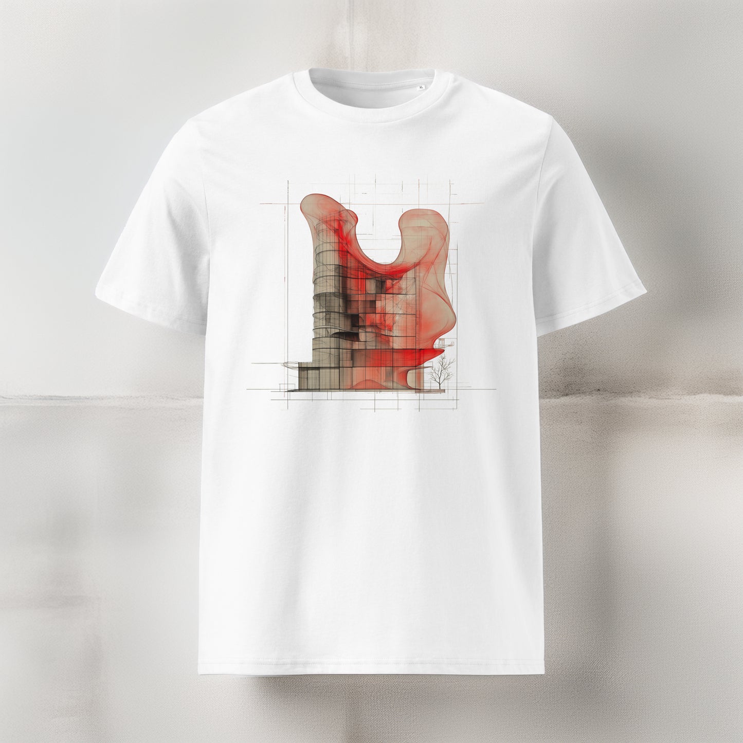 Evolvance T-Shirt - Organic Cotton Architectural Fluidity Design