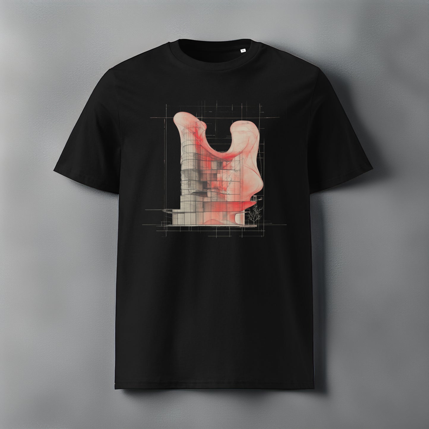 Evolvance T-Shirt - Organic Cotton Architectural Fluidity Design