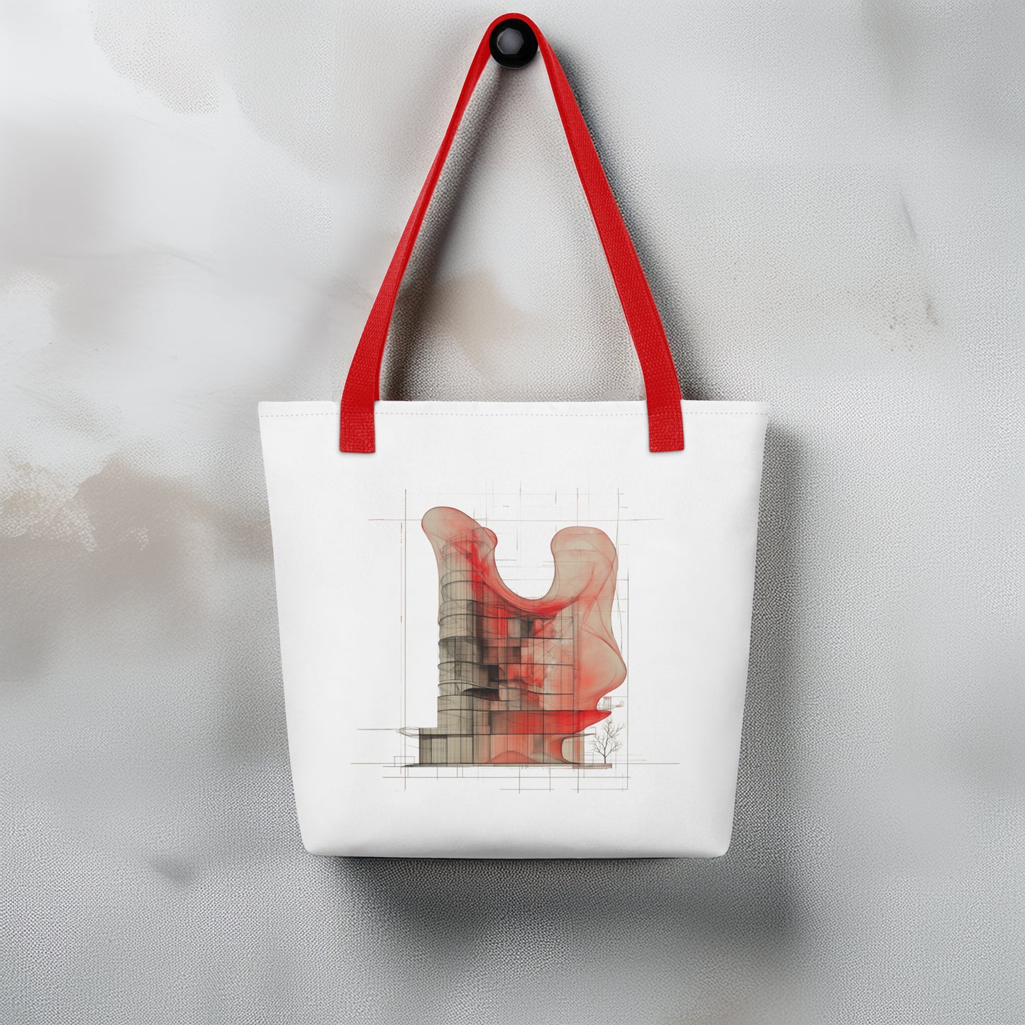 Evolvance Tote Bag - Abstract Architectural Fluidity Design