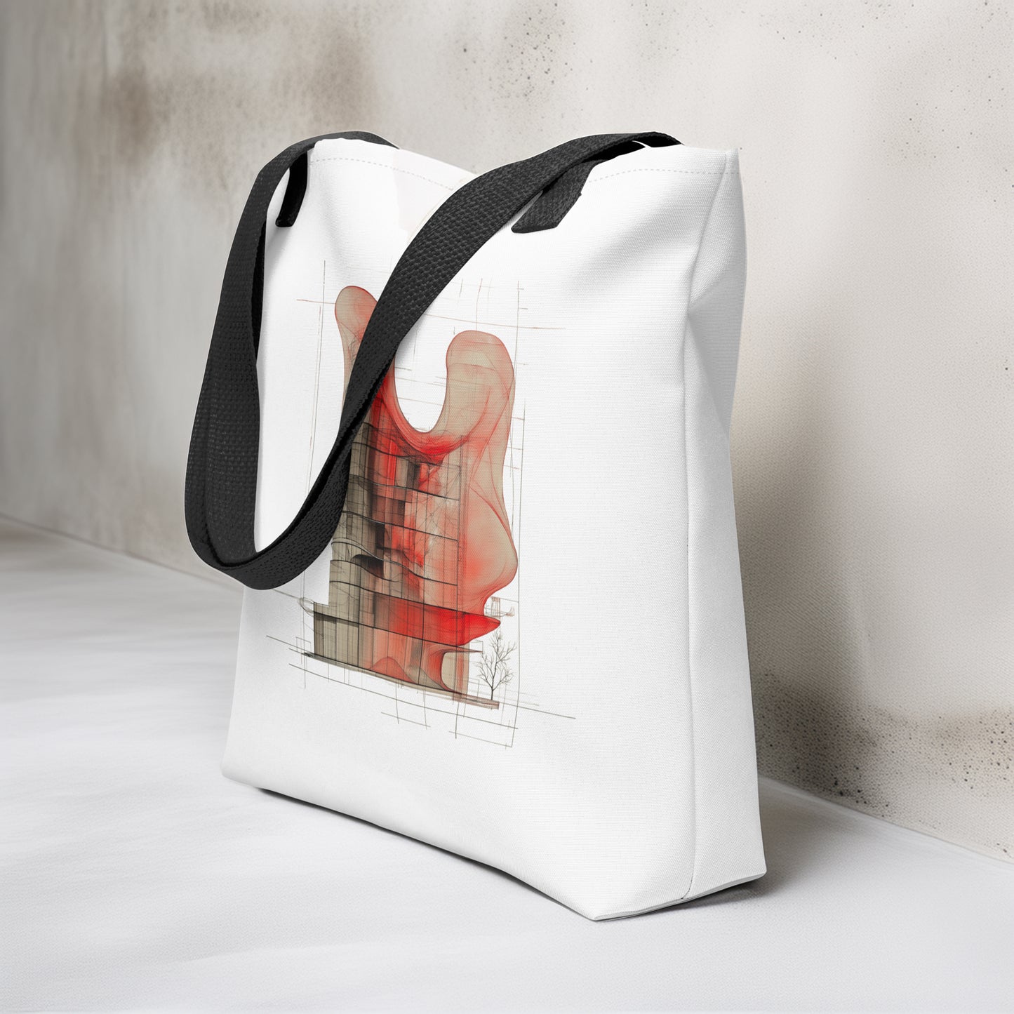 Evolvance Tote Bag - Abstract Architectural Fluidity Design