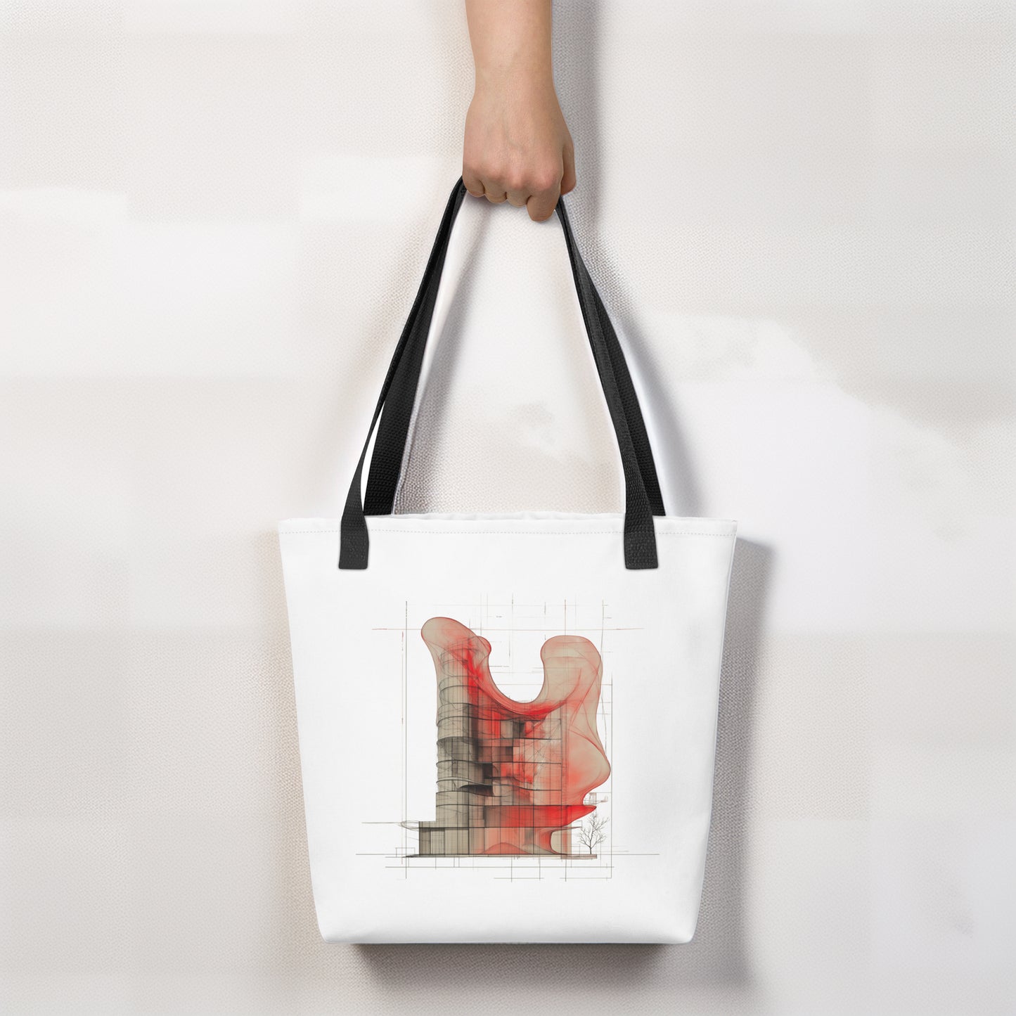 Evolvance Tote Bag - Abstract Architectural Fluidity Design