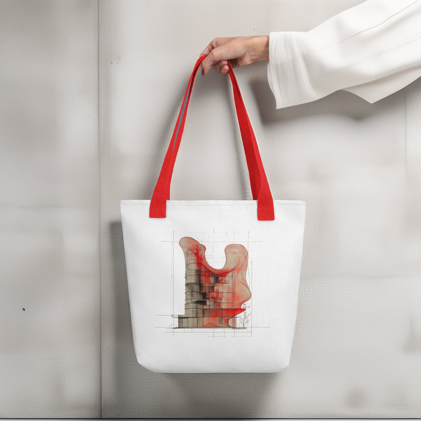Evolvance Tote Bag - Abstract Architectural Fluidity Design