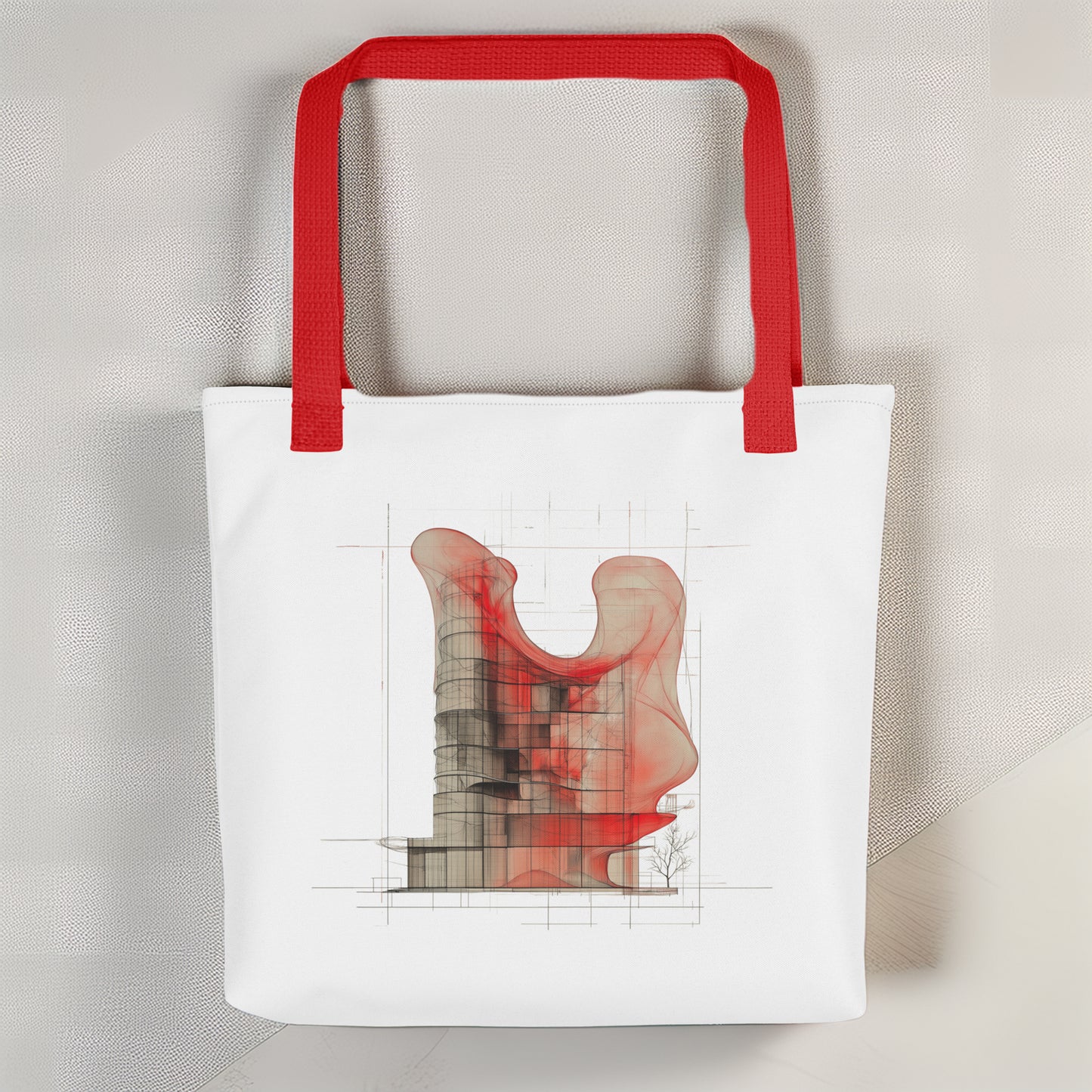 Evolvance Tote Bag - Abstract Architectural Fluidity Design