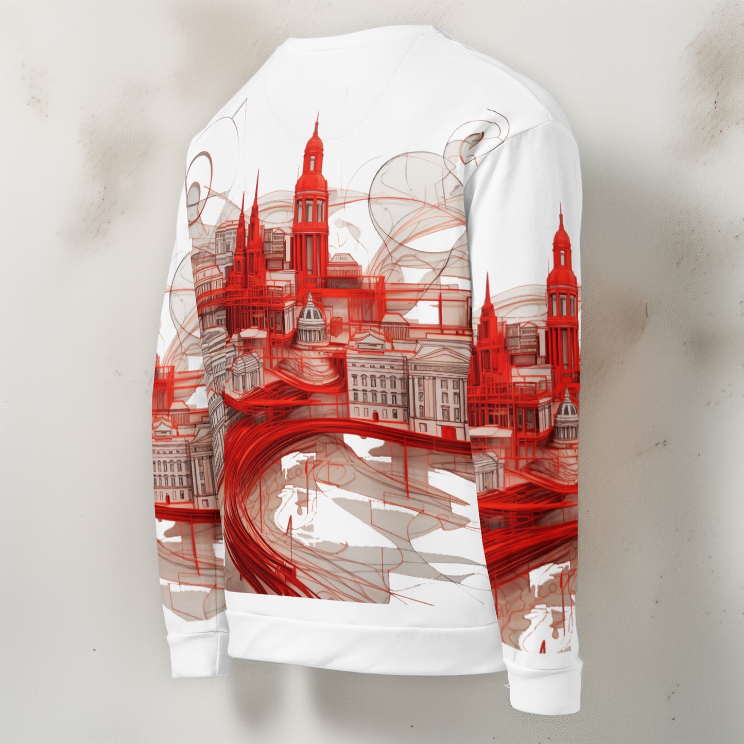 Red Urban Wireframe Sweatshirt