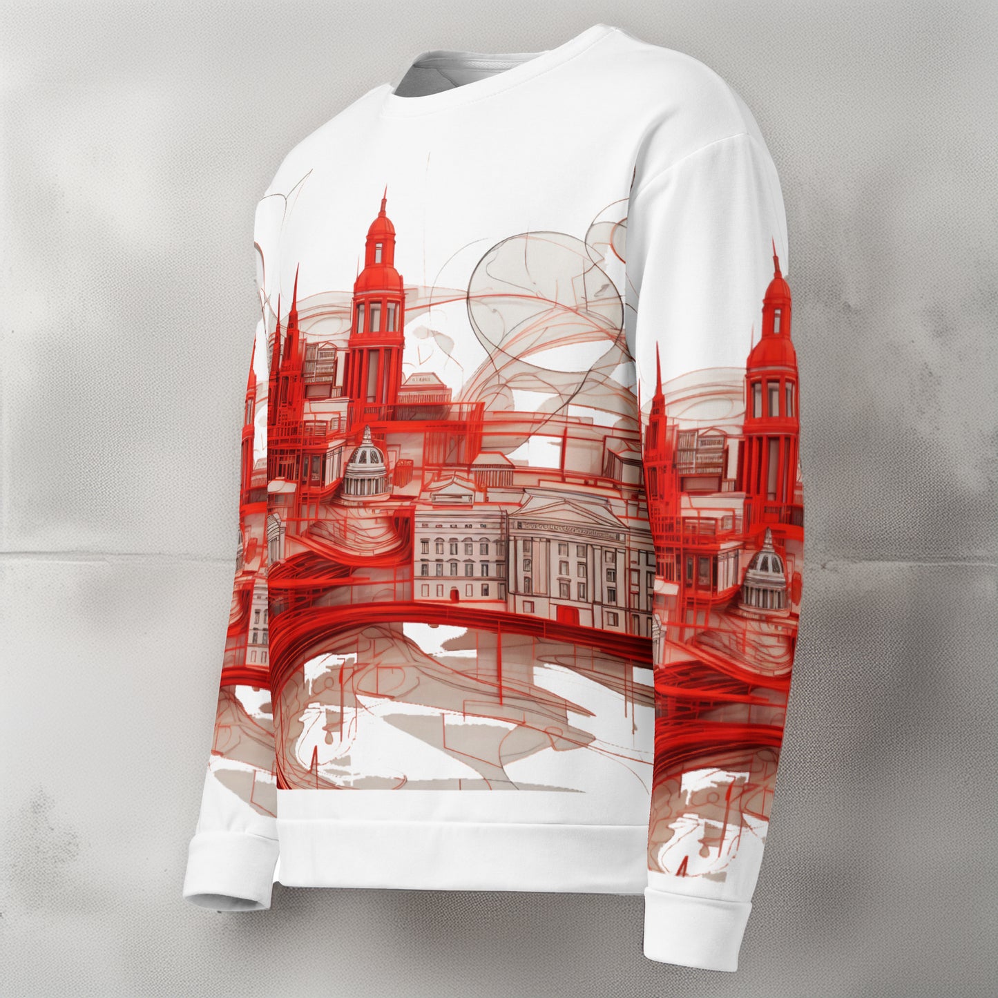 Red Urban Wireframe Sweatshirt