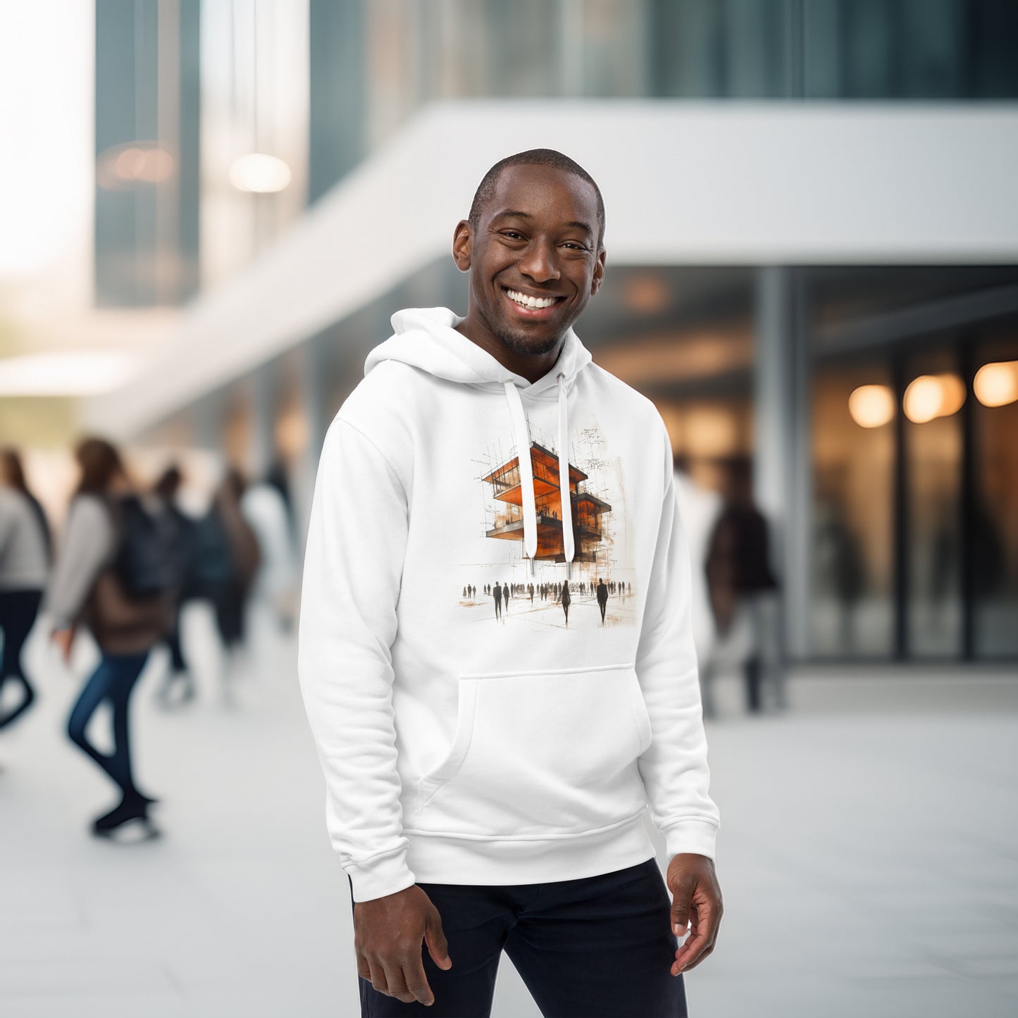 Strata Form Premium Eco Hoodie | Minimalist Architectural Design