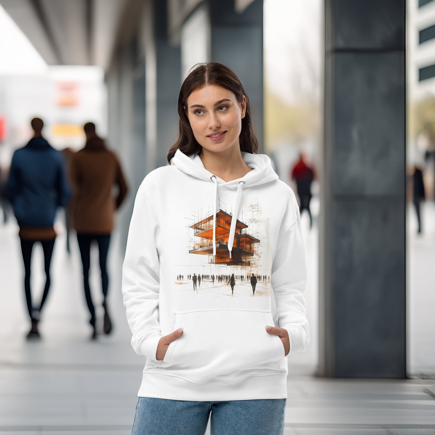 Strata Form Premium Eco Hoodie | Minimalist Architectural Design