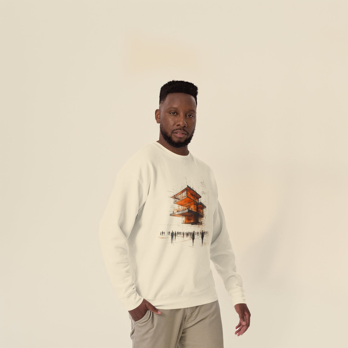 Strata Form Premium Sweatshirt - Modular Architectural Design