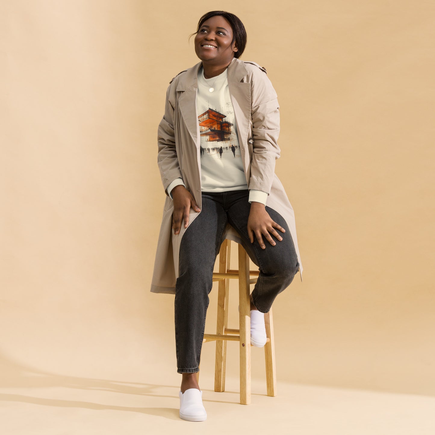 Strata Form Premium Sweatshirt - Modular Architectural Design