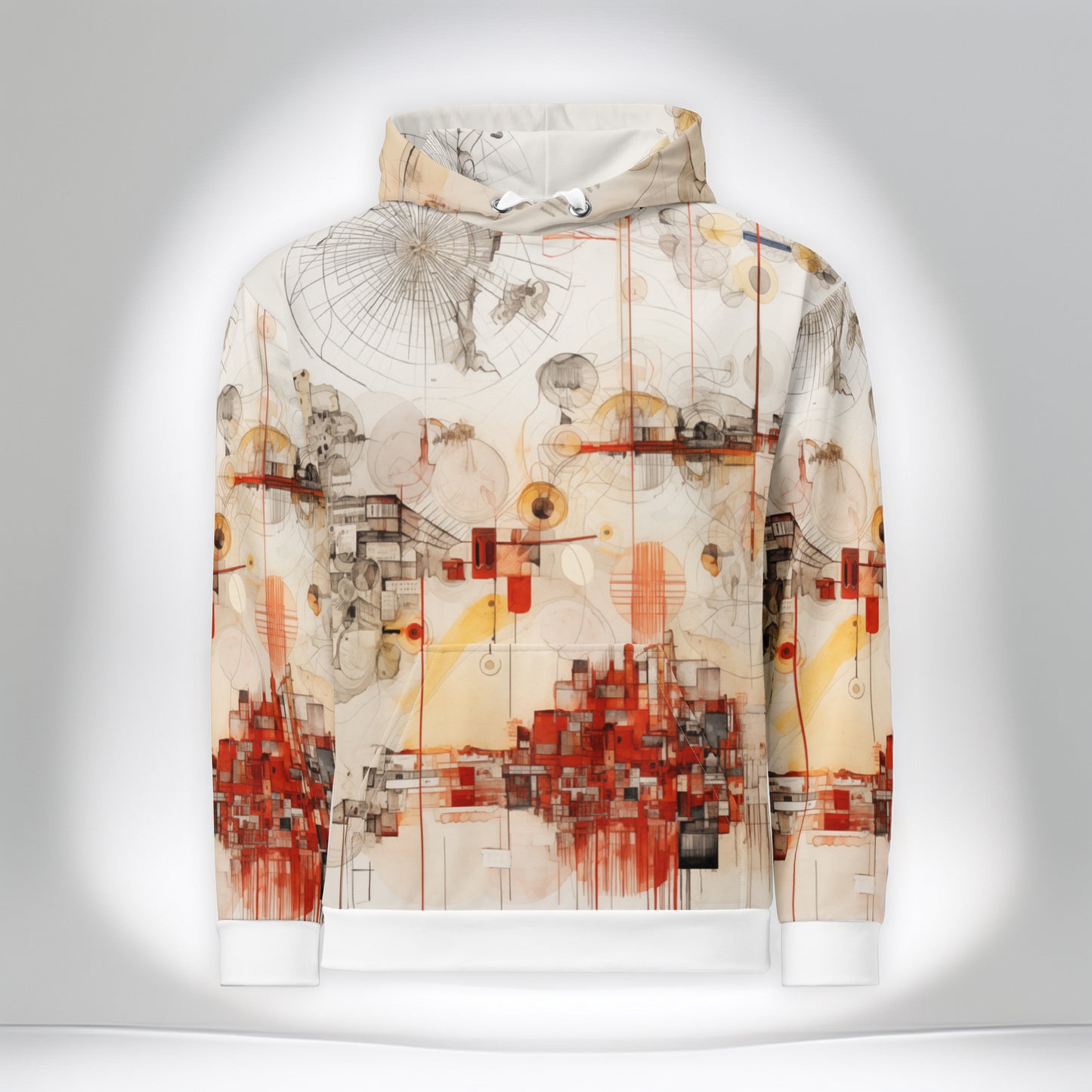 Urban Nexus A Cartographic Symphony - Unisex Hoodie - Modern Abstract Artwear