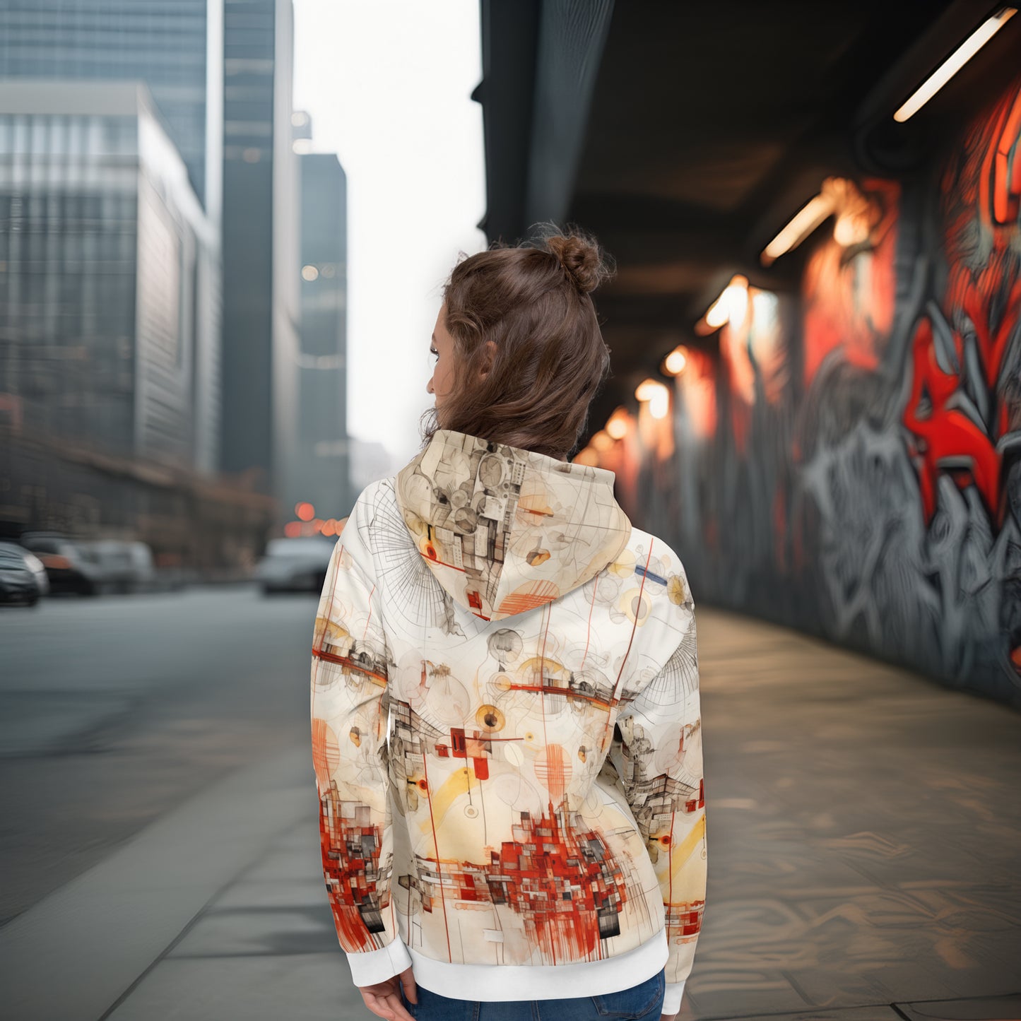 Urban Nexus A Cartographic Symphony - Unisex Hoodie - Modern Abstract Artwear