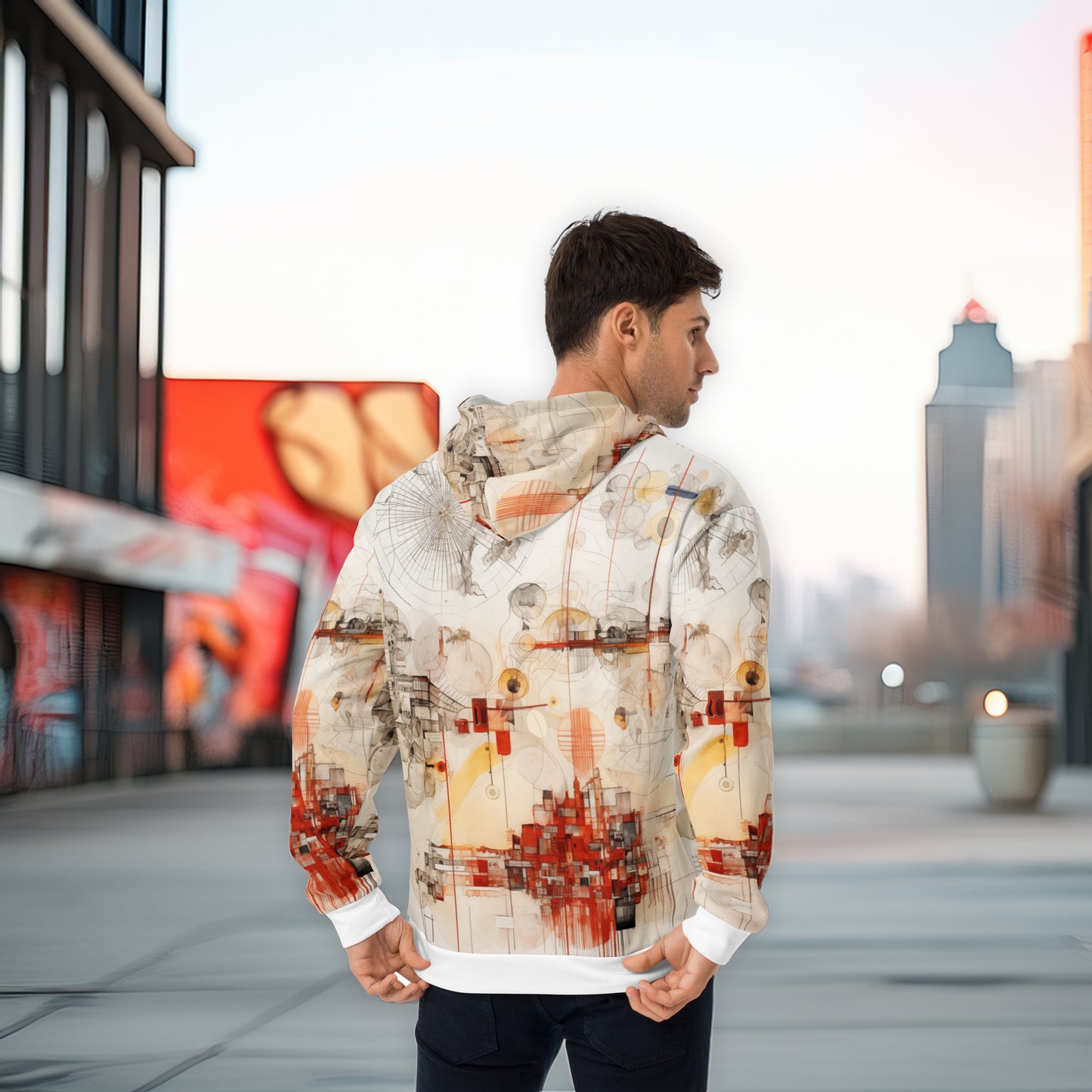 Urban Nexus A Cartographic Symphony - Unisex Hoodie - Modern Abstract Artwear