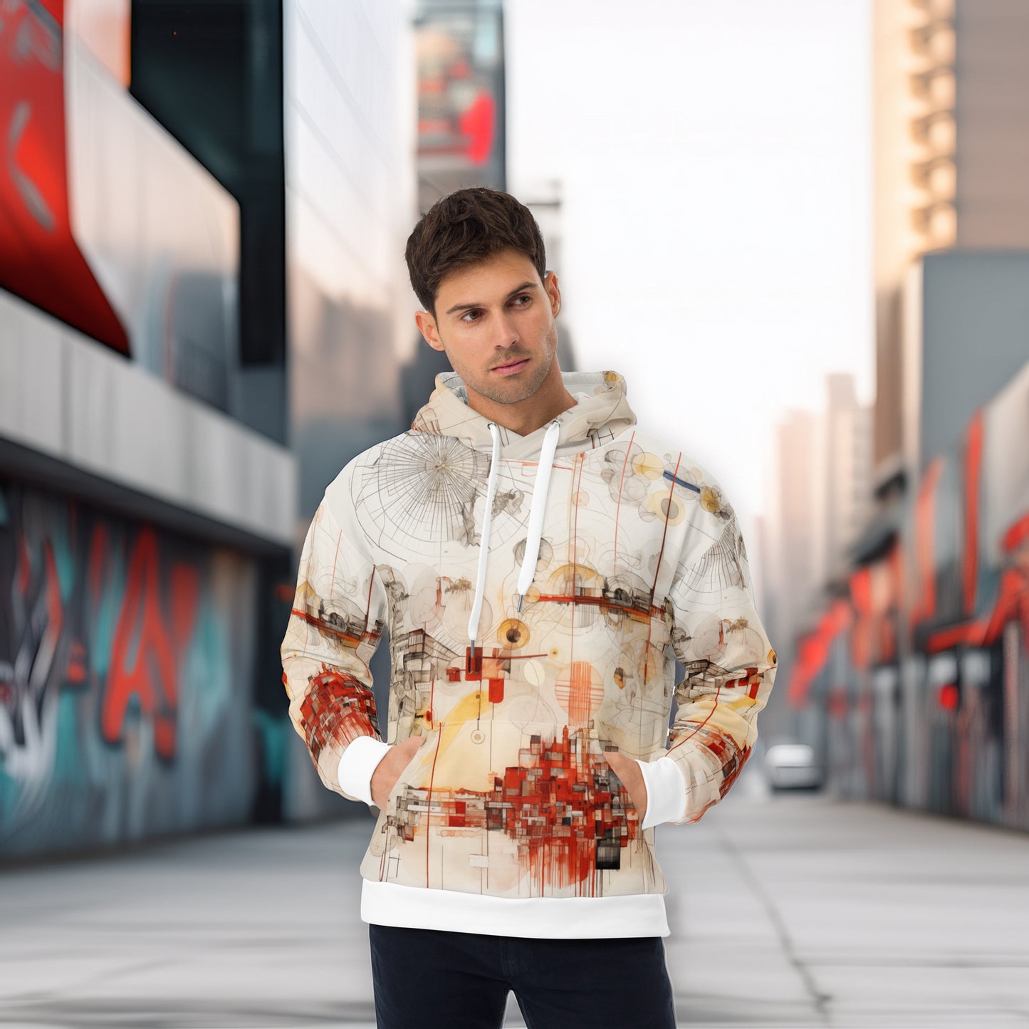 Urban Nexus A Cartographic Symphony - Unisex Hoodie - Modern Abstract Artwear