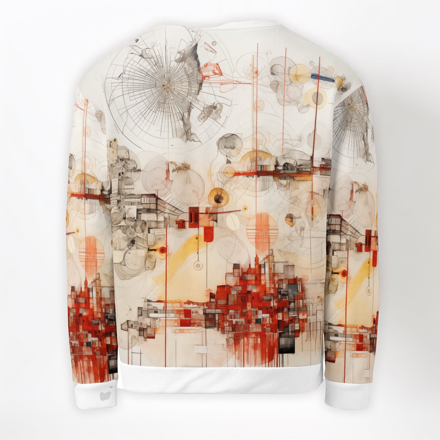 Urban Nexus: A Cartographic Symphony - Unisex Sweatshirt - Abstract Cartographic Art Design