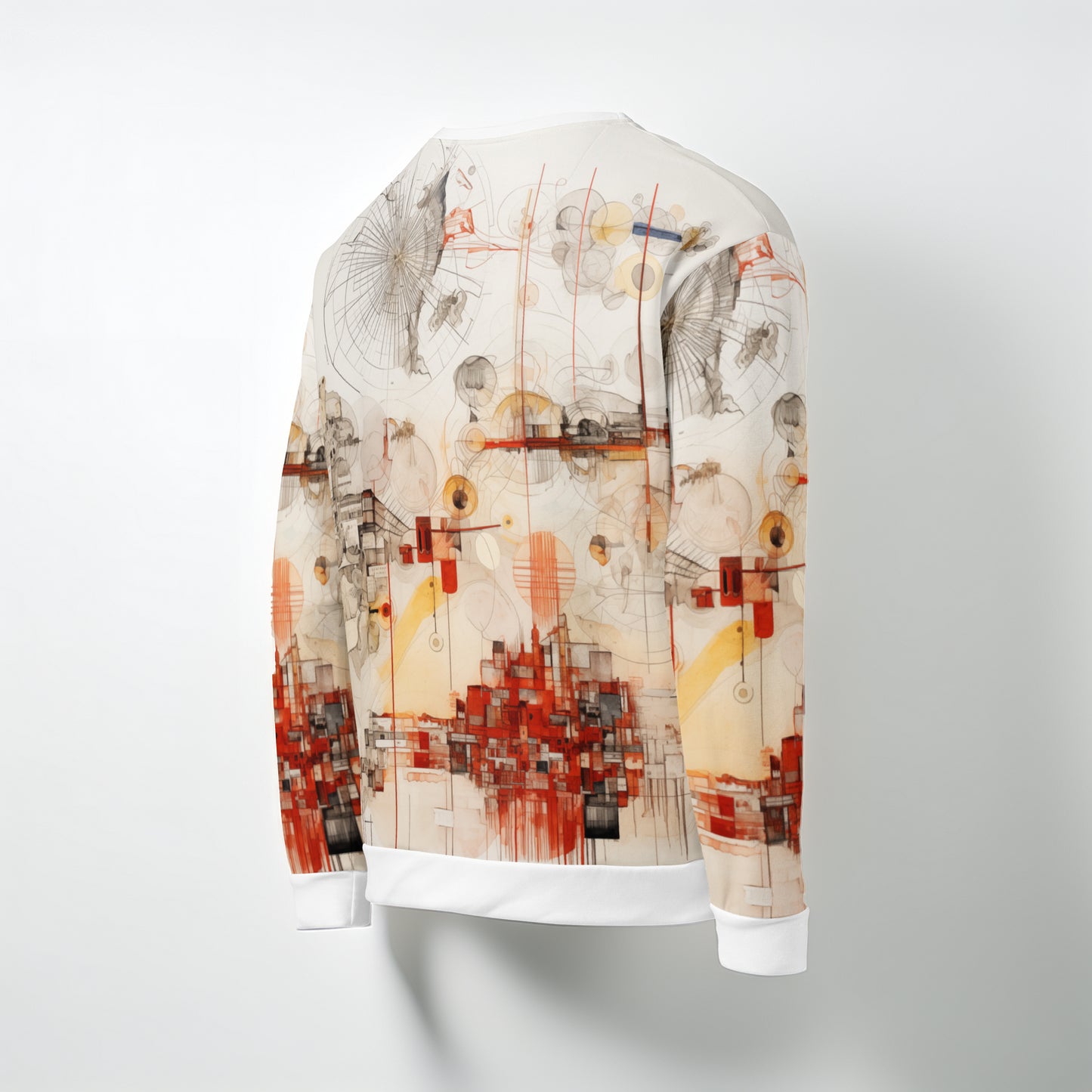 Urban Nexus: A Cartographic Symphony - Unisex Sweatshirt - Abstract Cartographic Art Design