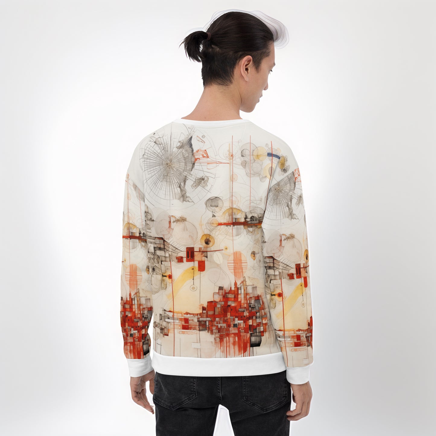 Urban Nexus: A Cartographic Symphony - Unisex Sweatshirt - Abstract Cartographic Art Design