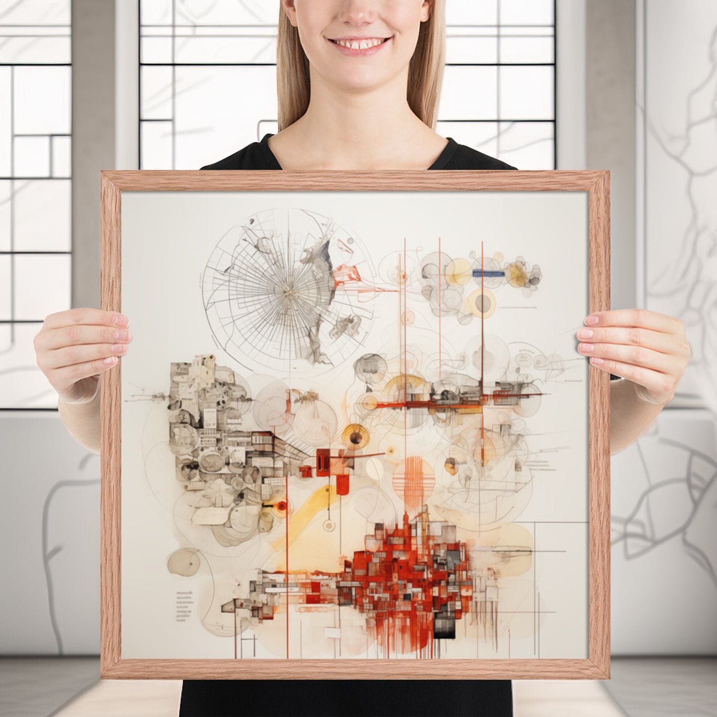 Urban Nexus: A Cartographic Symphony – Framed Poster