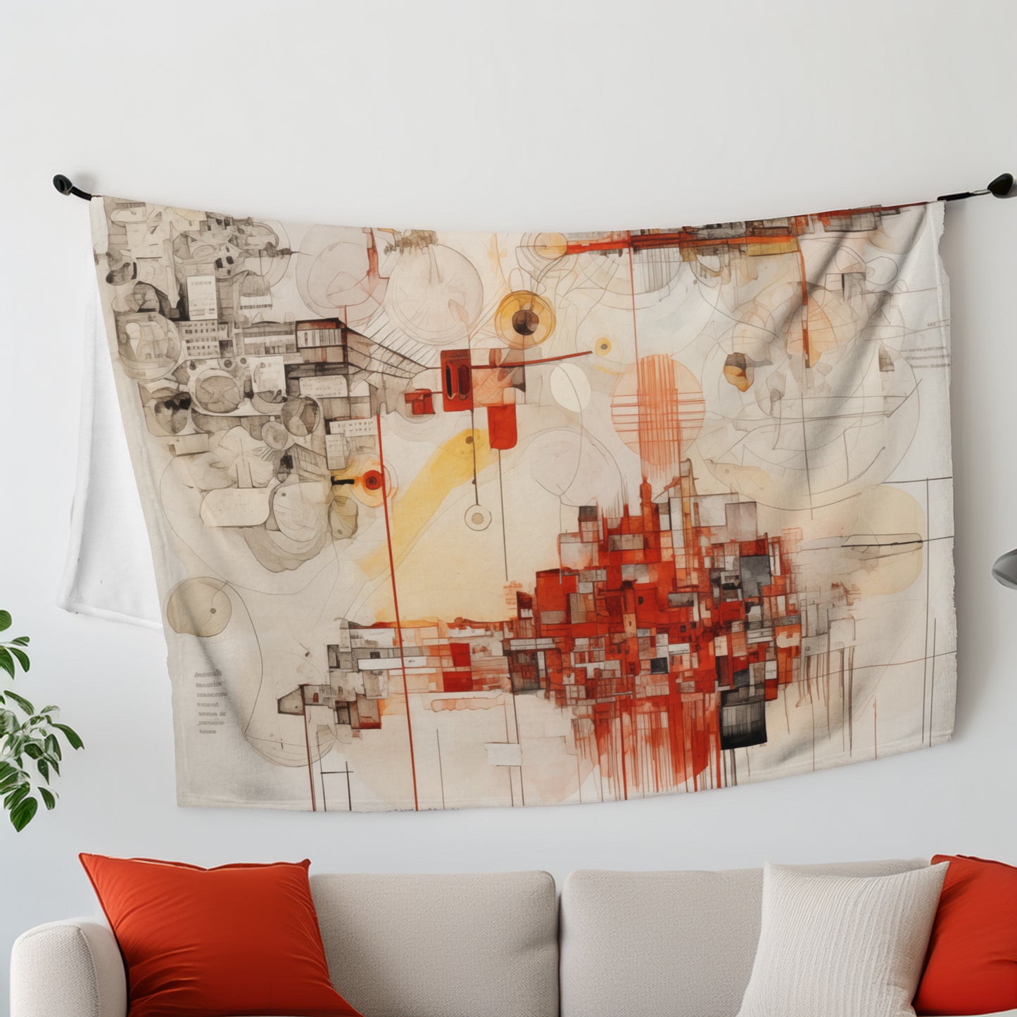 Urban Nexus: A Cartographic Symphony - Throw Blanket - Modern Abstract Home Decor