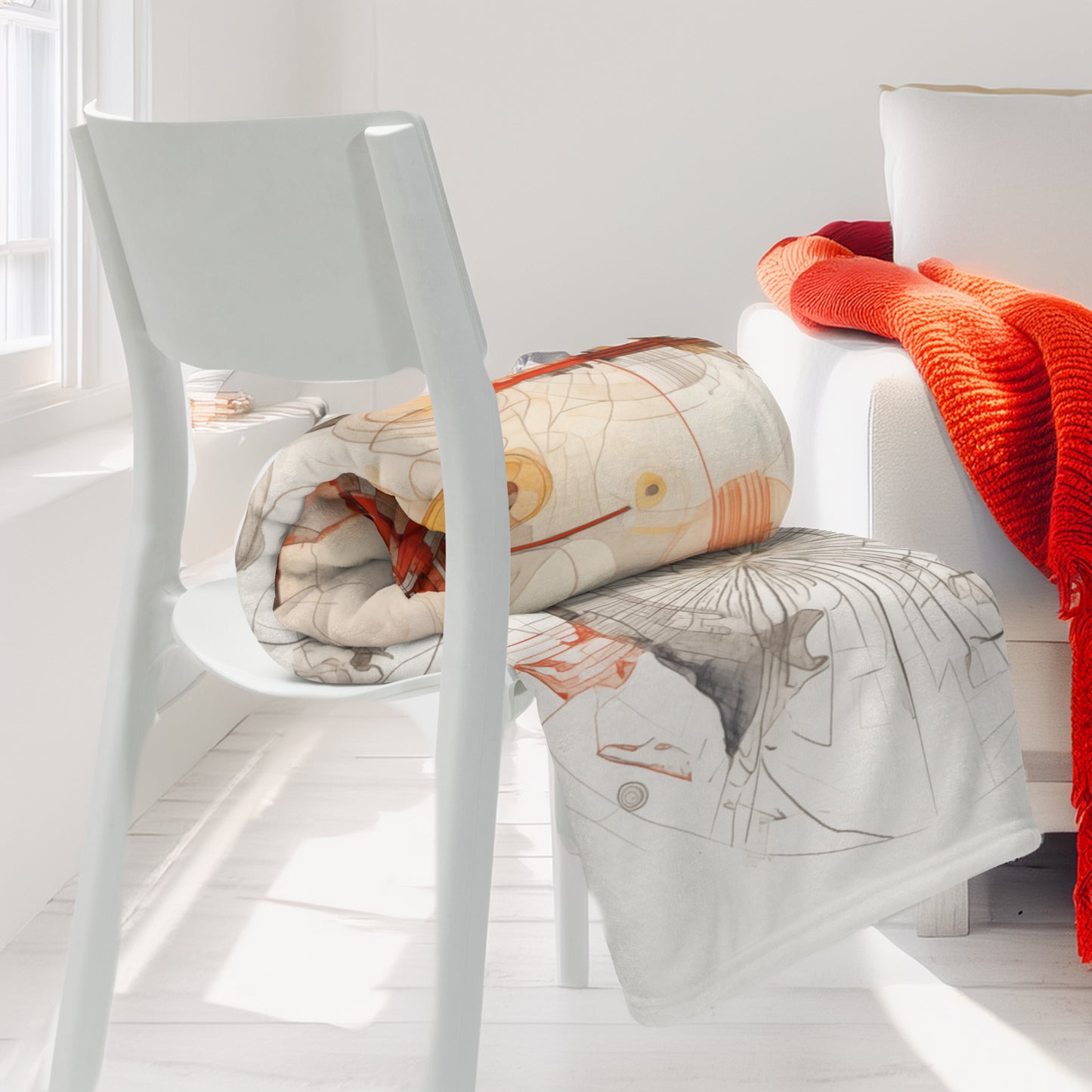 Urban Nexus: A Cartographic Symphony - Throw Blanket - Modern Abstract Home Decor