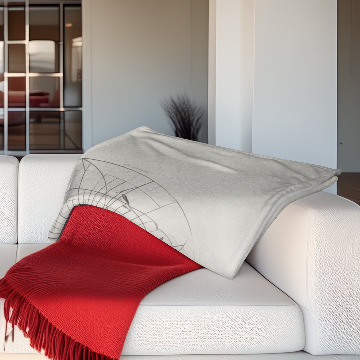 Urban Nexus: A Cartographic Symphony - Throw Blanket - Modern Abstract Home Decor