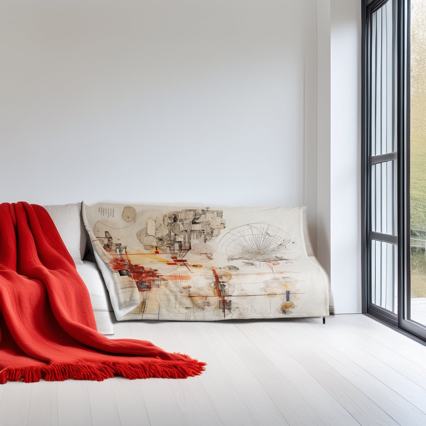 Urban Nexus: A Cartographic Symphony - Throw Blanket - Modern Abstract Home Decor