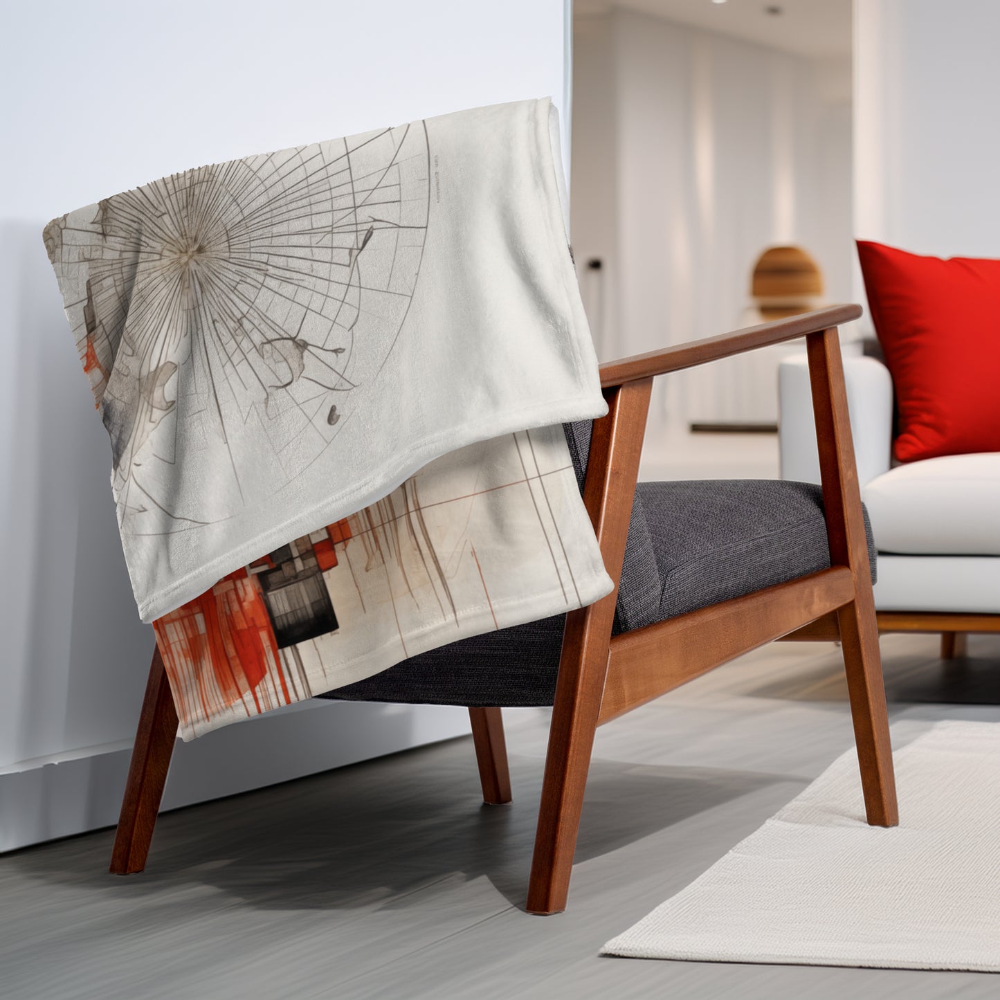 Urban Nexus: A Cartographic Symphony - Throw Blanket - Modern Abstract Home Decor