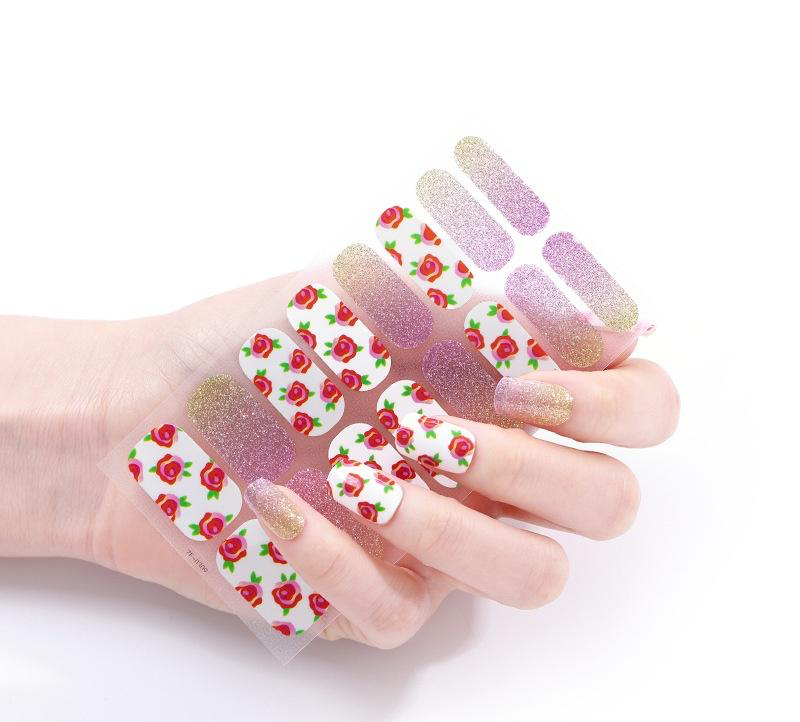 Real Gel Nail Polish Stickers 16 Set No Drill Lasts 10-14 Days Non-Toxic