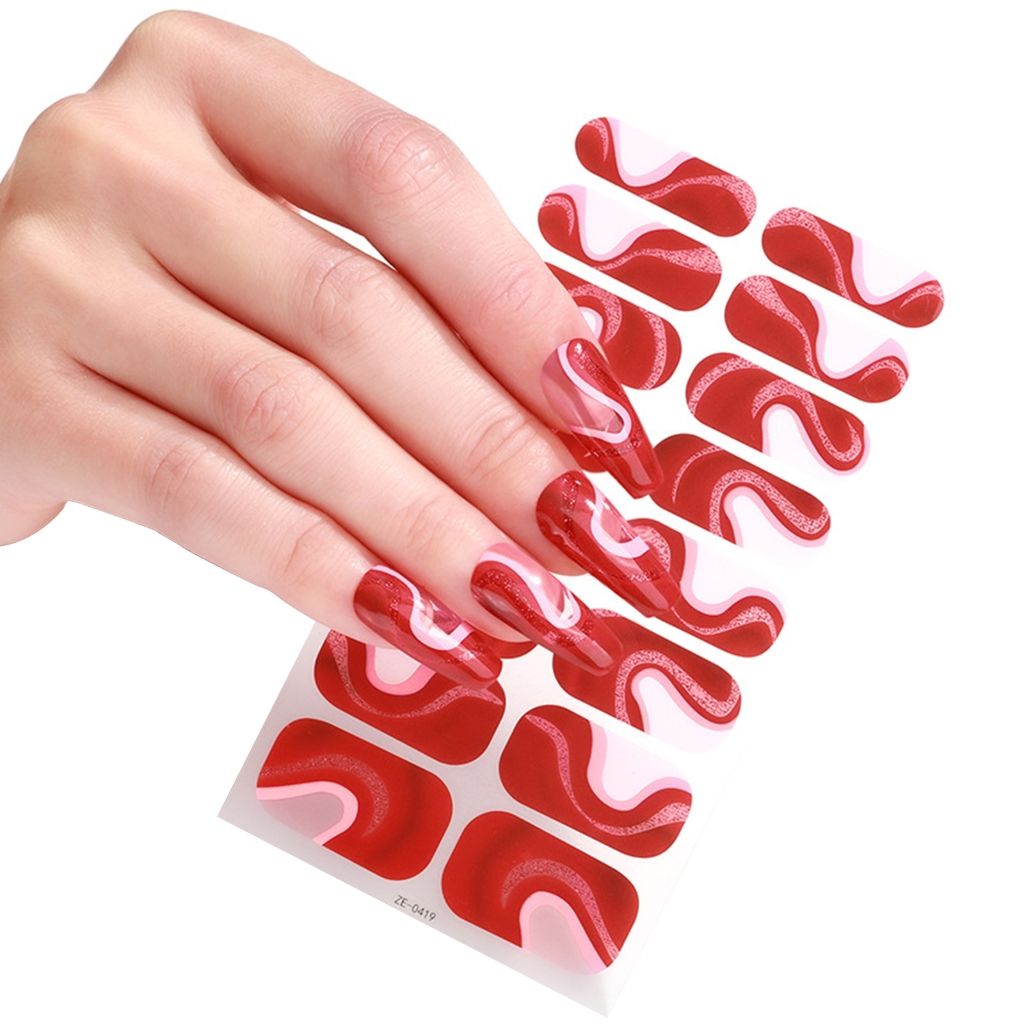 Real Gel Nail Polish Stickers 16-LP Set Long Lasting Durable