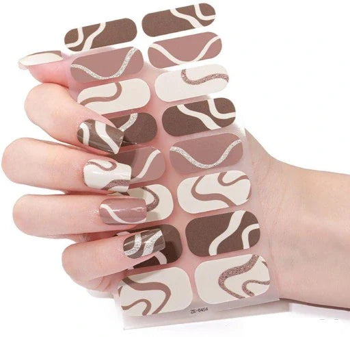 16pc Real Gel Nail Polish Stickers Geometric Design Gel Nails Set