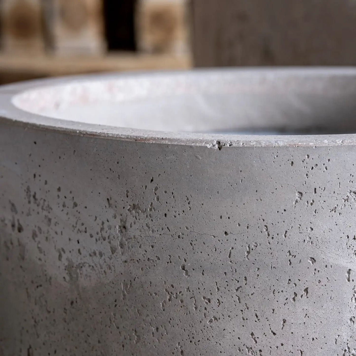 Aurella Truffle 30cm Concrete Cylinder Planter Indoor Outdoor Use-4