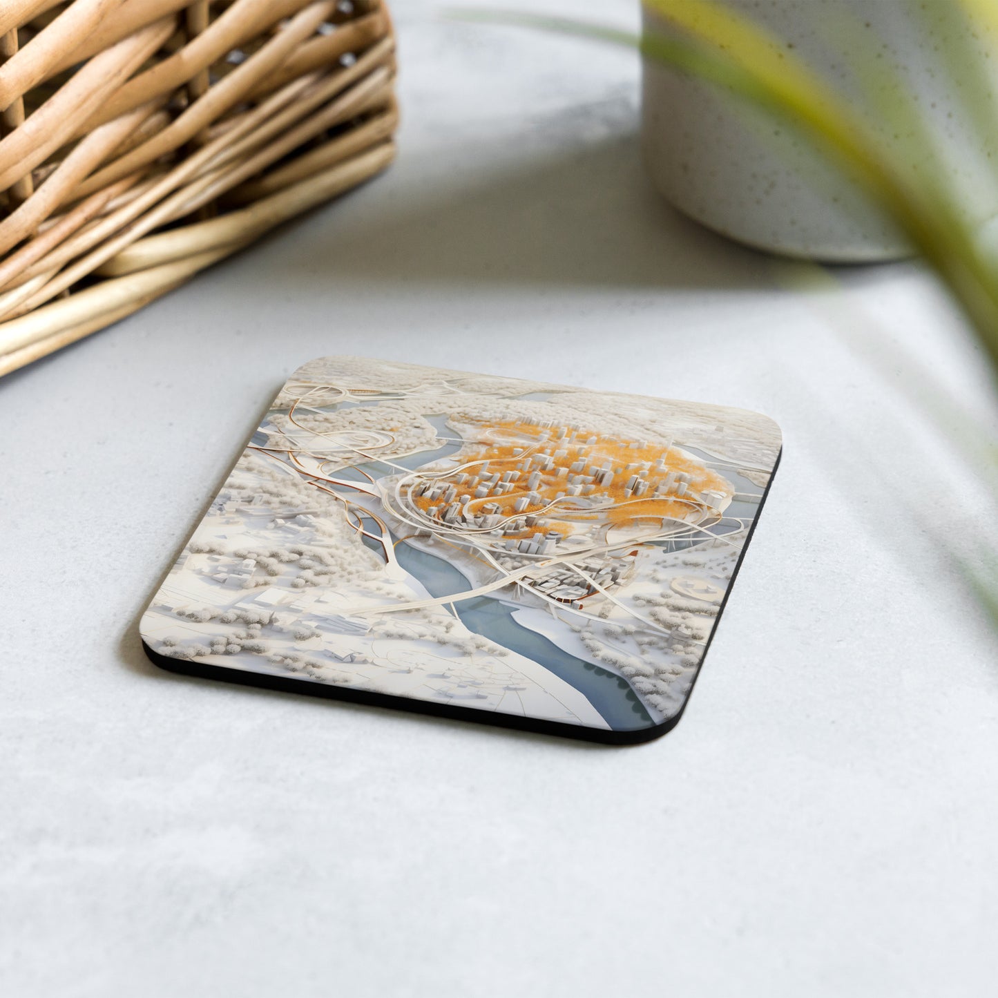 Cork-back coaster