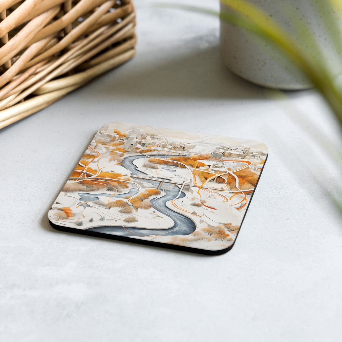 Cork-back coaster