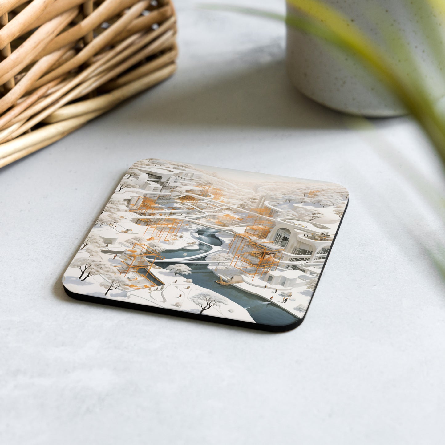 Cork-back coaster