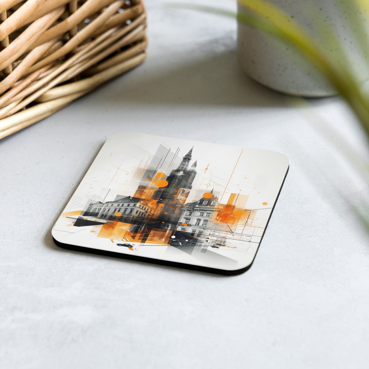 Cork-back coaster